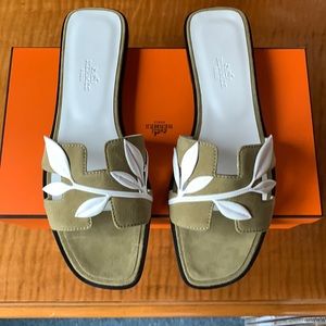 Brand new Hermes Oran suede sandals with box. Size 40